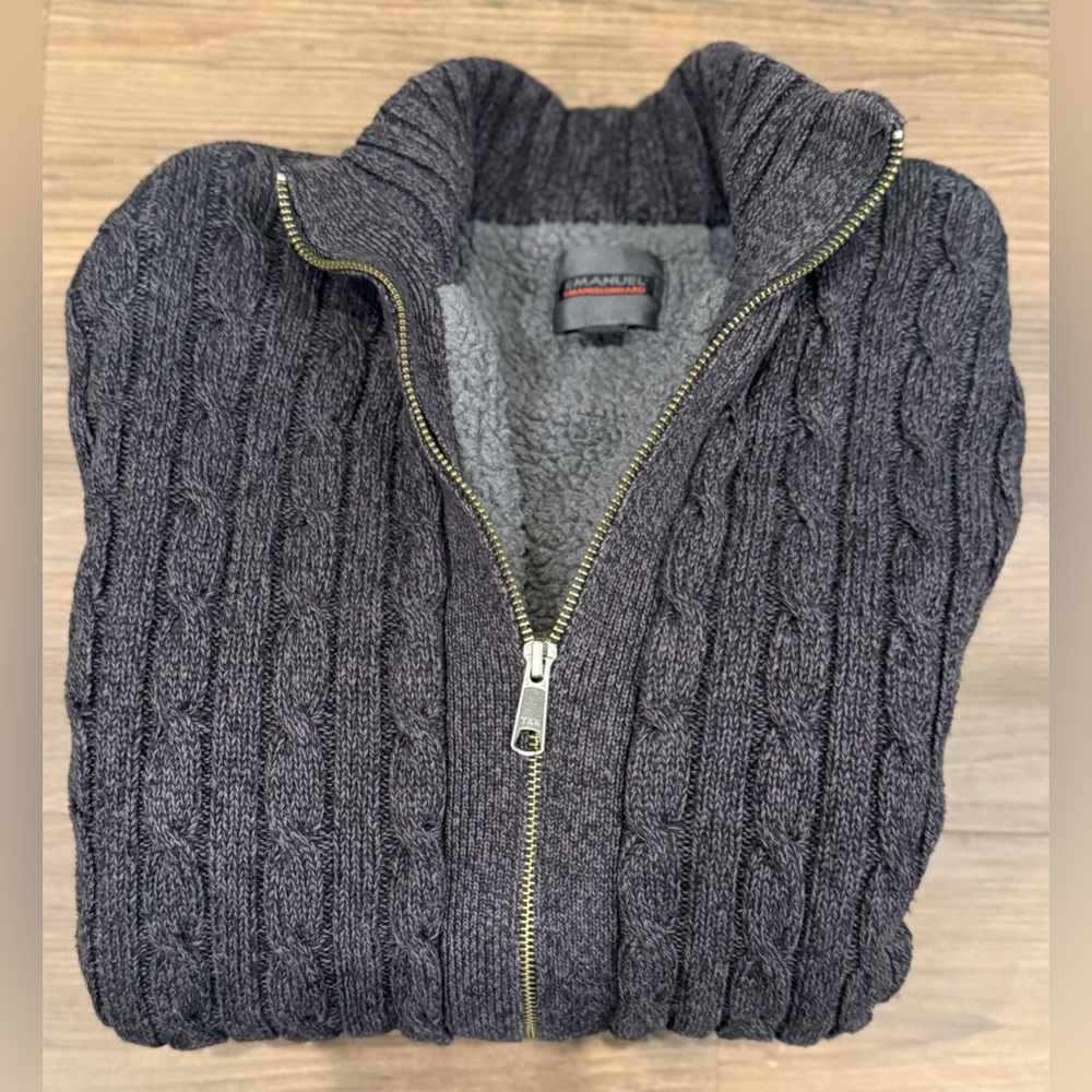 Emanuel Ungaro fleece lined,cable knit Sweater size M